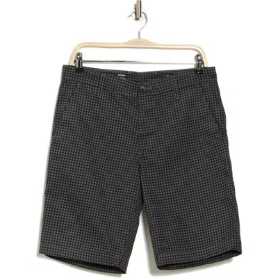 Ag Griffin Geo Print Flat Front Shorts In Bateman Check Folkestone Grey