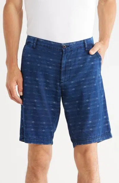 Ag Griffin Print Tapered Denim Shorts
