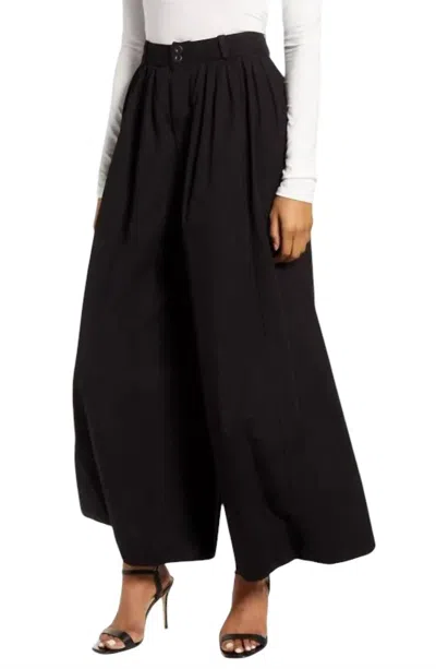 Ag Hadley High Waist Pleated Culotte Pants In Black