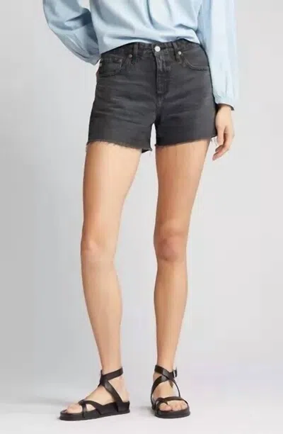 Ag Hailey Cut-off Ex Boyfriend Raw Hem Short In Black