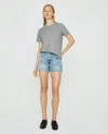 Ag Hailey Shorts Womens 31 Blue Denim Cotton Blend Cutoff Boyfriend Jdm268 In Blue