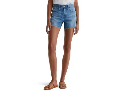Ag Halle High Rise Relaxed Shorts In Blue