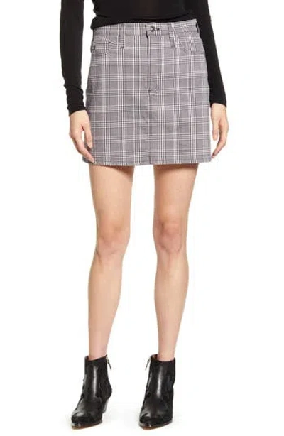 Ag Harlo Plaid Miniskirt In Hounds Pl White