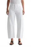 Ag Hattie Raw Hem High Waist Ankle Barrel Leg Jeans In Multi