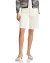 Ag Hattie High Waist Raw Hem Denim Barrel Shorts In Ivory Mist