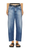 Ag Hattie Raw Hem High Waist Crop Barrel Leg Jeans In Gemini