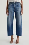 Ag Hattie Crop High-rise Barrel Jeans In Gemini In Multi
