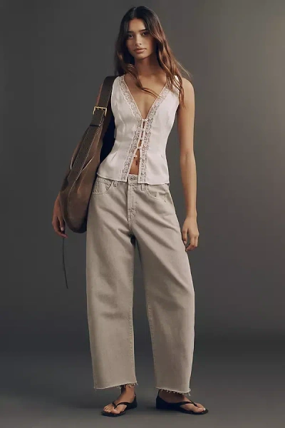 Ag Hattie Crop High-rise Tapered Jeans In Neutral