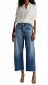 Ag Saige Wide Leg Crop Jeans In Bell Canyon In Blue