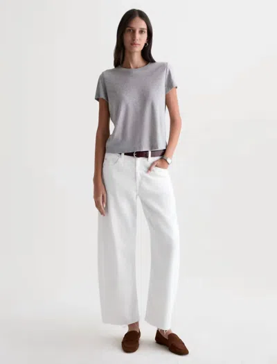 Ag Hattie Crop Pants In Gallery White In Gray