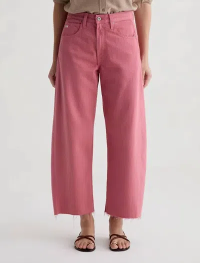 Ag Hattie Crop Wide Leg Jean In Peony In Pink