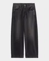 Ag Hattie Embellished High-rise Barrel Jeans In Black