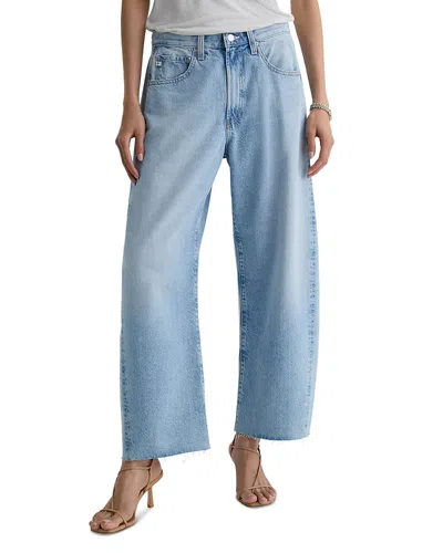 Ag Hattie High Rise Barrel Crop Jeans In Gesture In Blue
