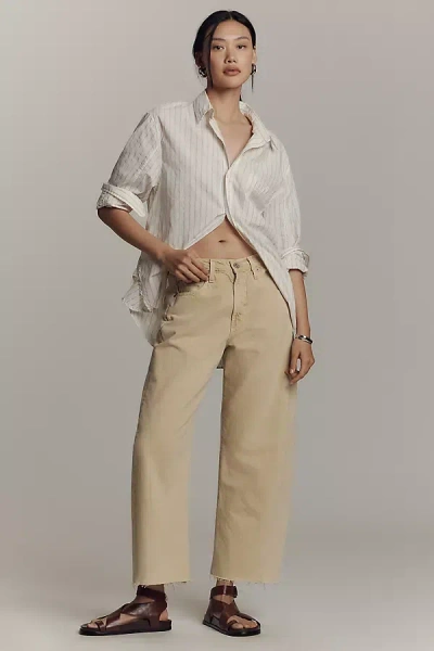 Ag Hattie High-rise Barrel Jeans In Beige