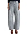 Ag Hattie High Rise Barrel Jeans In Al Fresco In Gray