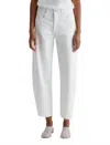 Ag Hattie High Rise Barrel Jeans In Gallery White In White