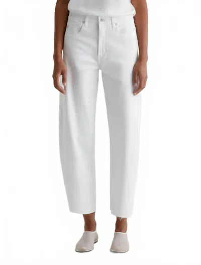 Ag Hattie High Rise Barrel Jeans In Gallery White