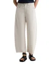 Ag Hattie High Rise Crop Barrel Jeans In Opal Stone In White
