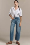 Ag Hattie High Rise Barrel Leg Jeans In Flashback In Blue