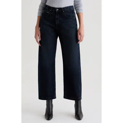 Ag Hattie High Waist Ankle Wide Barrel Leg Jeans In Black