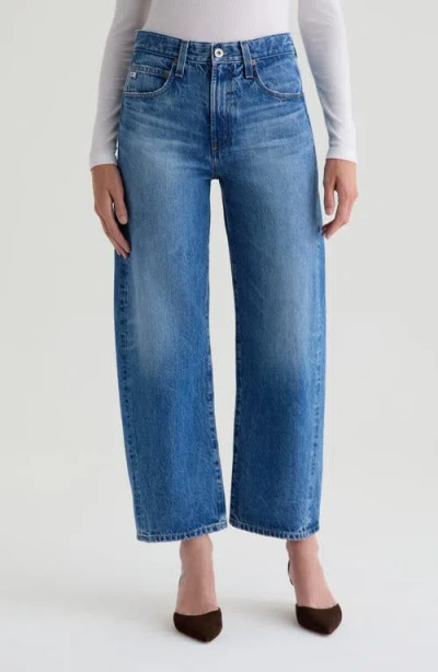 Ag Hattie High Waist Barrel Leg Jeans In Blue