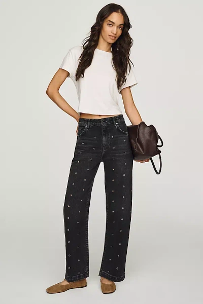 Ag Hattie High-rise Barrel Jeans In Black