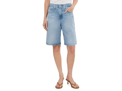 Ag Hattie High-rise Barrel Shorts In Mondrian In Blue