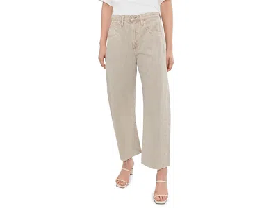 Ag Hattie High-rise Crop Barrel In Sulfur Light Taupe In Gray