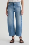 Ag Hattie Raw Hem High Waist Crop Barrel Leg Jeans