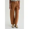 Ag Saige High Rise Wide Leg Crop Jeans In Ginger In Brown