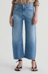 Ag Hattie Raw Hem High Waist Crop Barrel Leg Jeans