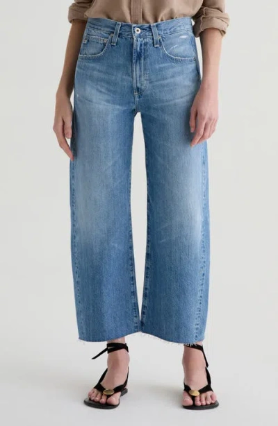 Ag Hattie Raw Hem High Waist Crop Barrel Leg Jeans