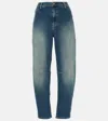 Ag High-rise Barrel-leg Jeans In Blue