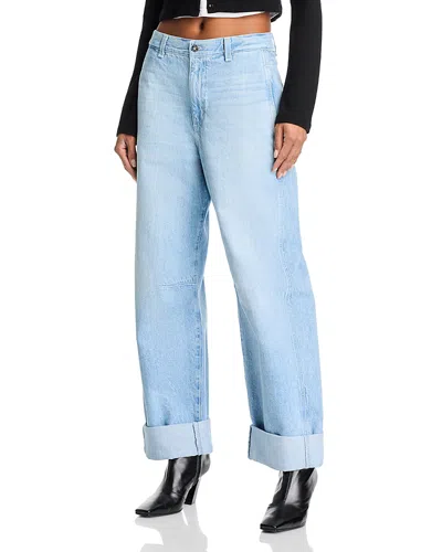 Ag High Rise Cuffed Barrel Leg Jeans In Sunset Blues