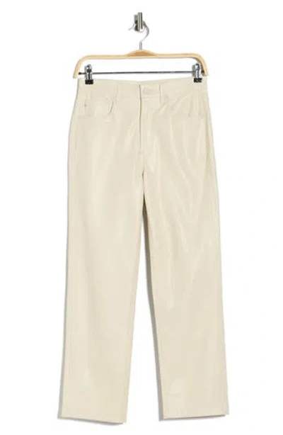Ag High Waist Crop Straight Leg Faux Leather Pants In Neutral