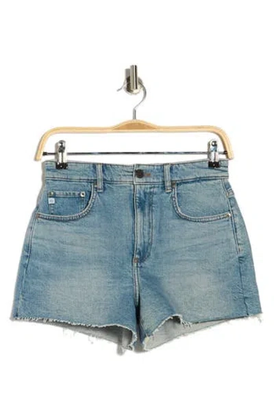 Ag High Waist Denim Cutoff Shorts In Blue
