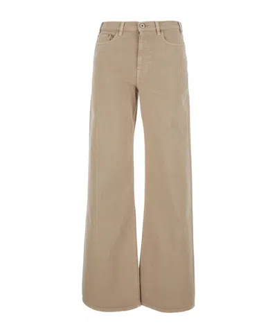 Ag High-waisted Wide-leg Jeans In Gold