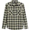 Ag Huston Classic Fit Plaid Western Snap-up Shirt In Green