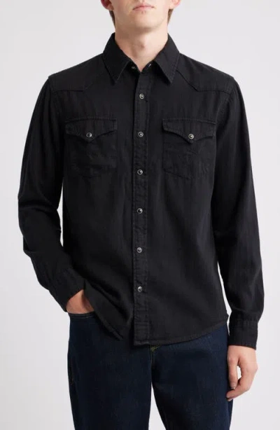 Ag Huston Classic Fit Western Snap-up Shirt In Black