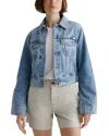 Ag Isa Shrunken Denim Trucker Jacket In Intuition