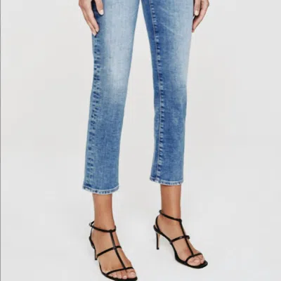 Ag Isabelle High Rise Crop Jeans In Courtyard In Blue