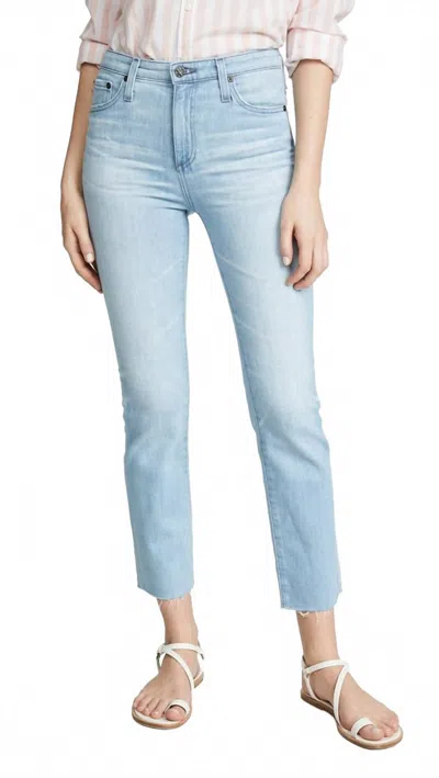 Ag Isabelle High Rise Straight Crop Jean In 26 Years Sanguine In Blue