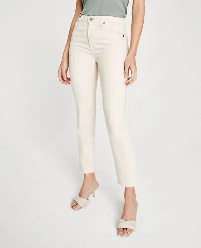 Ag Isabelle High Waist Crop Jeans In Ecru In Beige