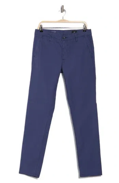Ag Jamison Grid Print Slim Fit Pants In Cool Lake