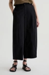 Ag Jasmin Relaxed High Waist Ankle Barrel Leg Pants In Black