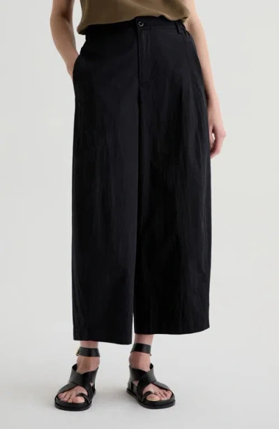 Ag Jasmin Relaxed High Waist Ankle Barrel Leg Pants In Black