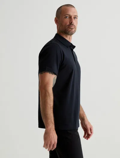 Ag Jeans Ace Active Performance Polo In Black