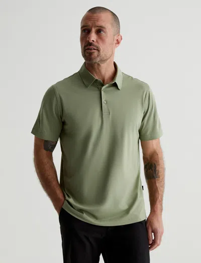 Ag Jeans Ace Active Performance Polo In Green