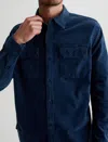 Ag Jeans Aiden Utility Corduroy Shirt In Blue
