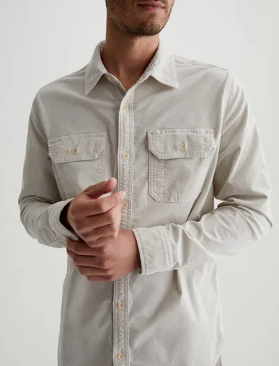 Ag Jeans Aiden Utility Corduroy Shirt In Grey